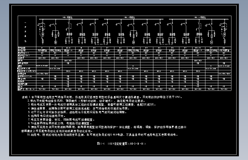 图11-1  10kV系统配置图（HB-3-D1-01）