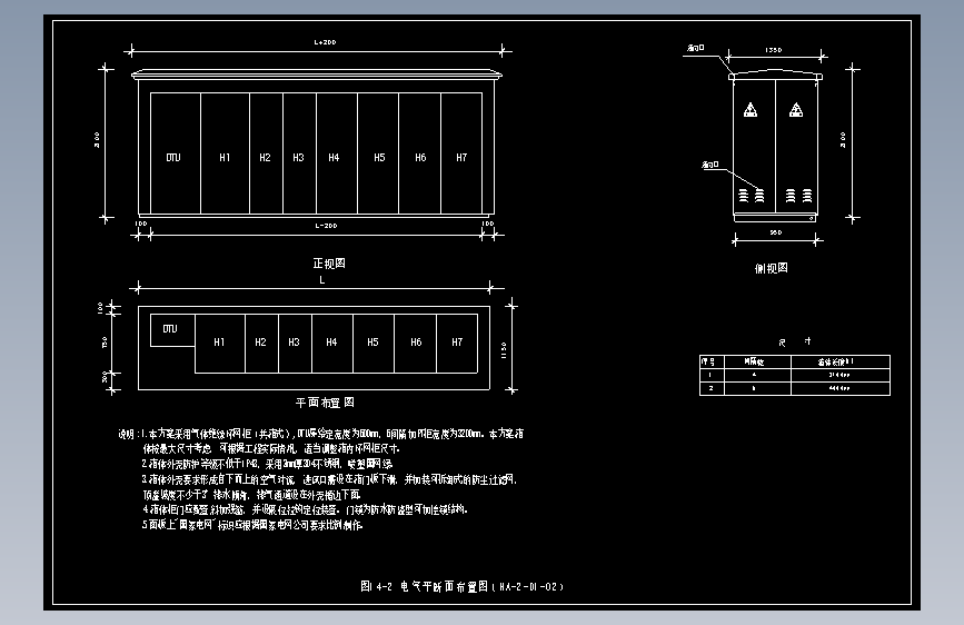 图14-2 电气平断面布置图（HA-2-D1-02）