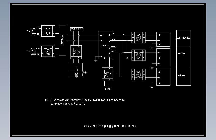 图14-4 DTU柜交直流电源原理图(HA-2-D2-01) 主视图
