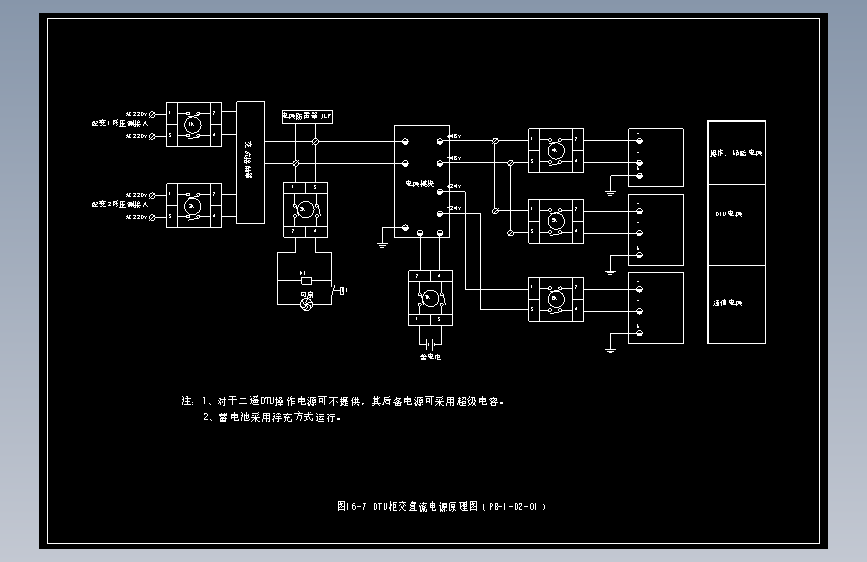 图16-7 DTU柜交直流电源原理图（PB-1-D2-01）