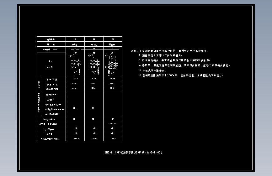 图23-2  10kV系统配置图(400kVA)（XA-2-D1-02）