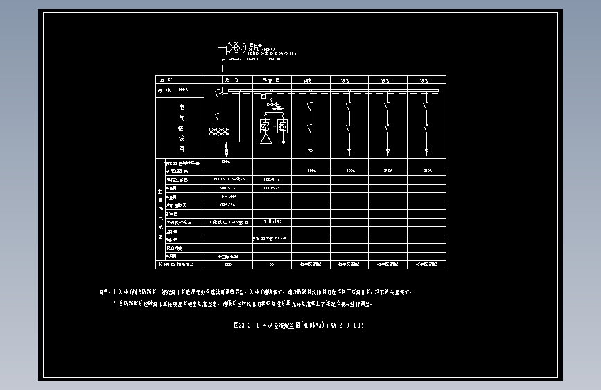 图23-3  0.4kV系统配置图(400kVA)（XA-2-D1-03）