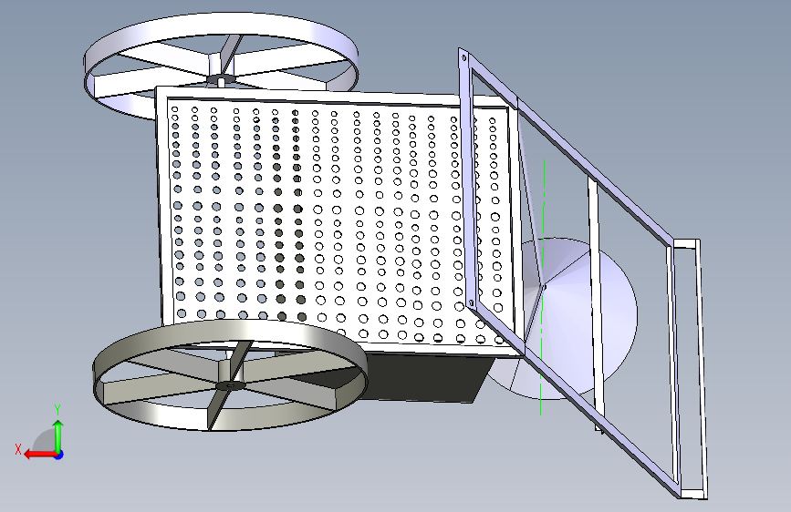 除草施肥机的设计 3d机械模型图纸 Catia STEP 背面视图