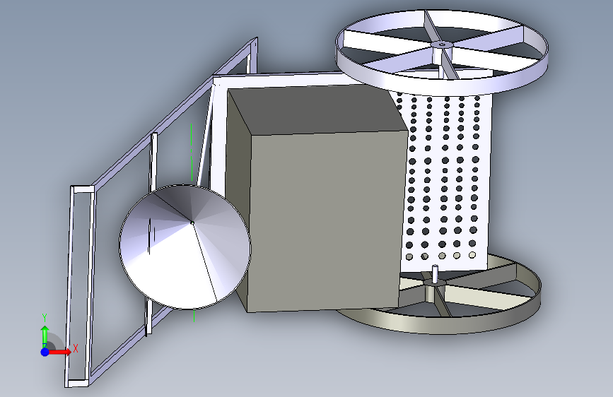 除草施肥机的设计 3d机械模型图纸 Catia STEP 正面视图