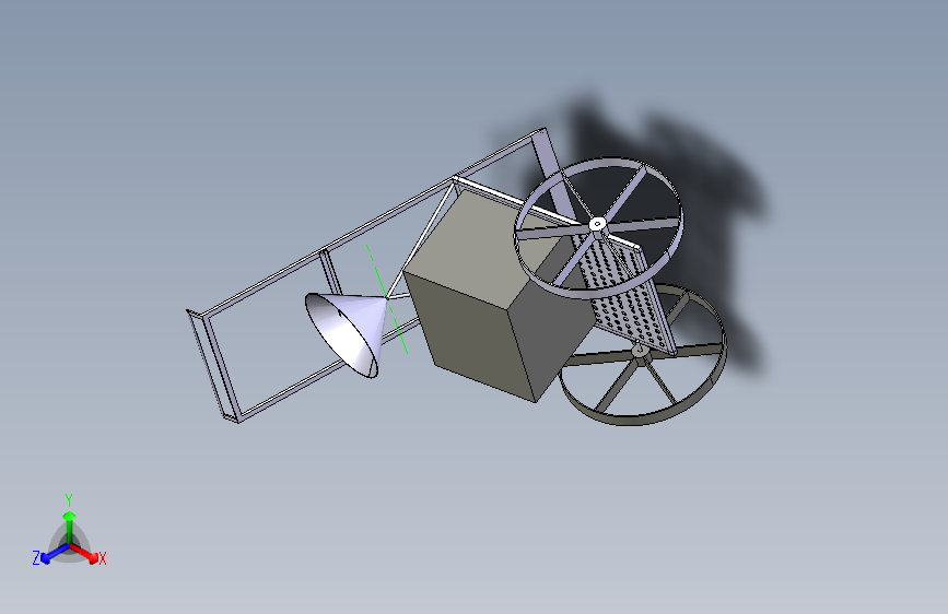 除草施肥机的设计 3d机械模型图纸 Catia STEP 主视图