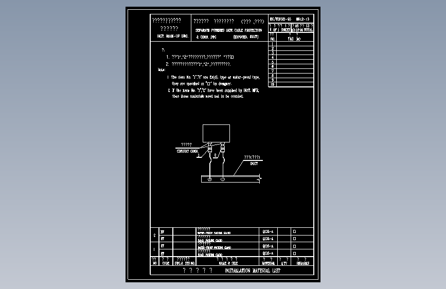 HK12-13单独供电仪表电缆保护及连接图(断开式、汇线槽)