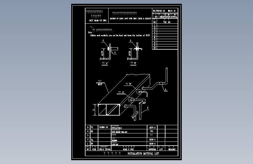 HK12-91仪表电缆及保护管与汇线槽连接示意图