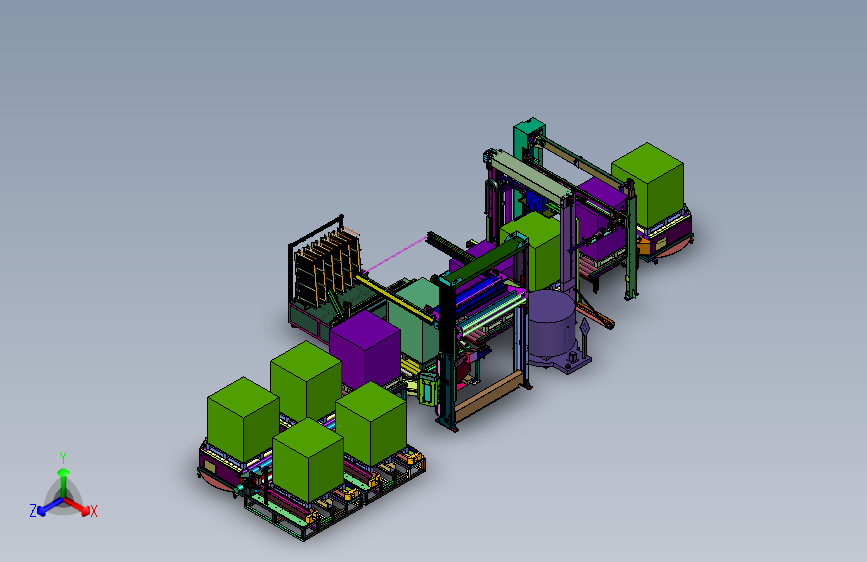 托盘码垛附角覆膜包装线