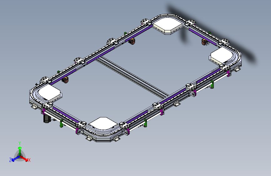 矩形链条导轨400宽环形导轨循环输送线