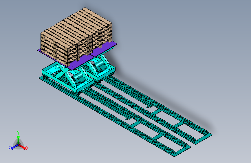 木托盘剪叉移动顶升设计