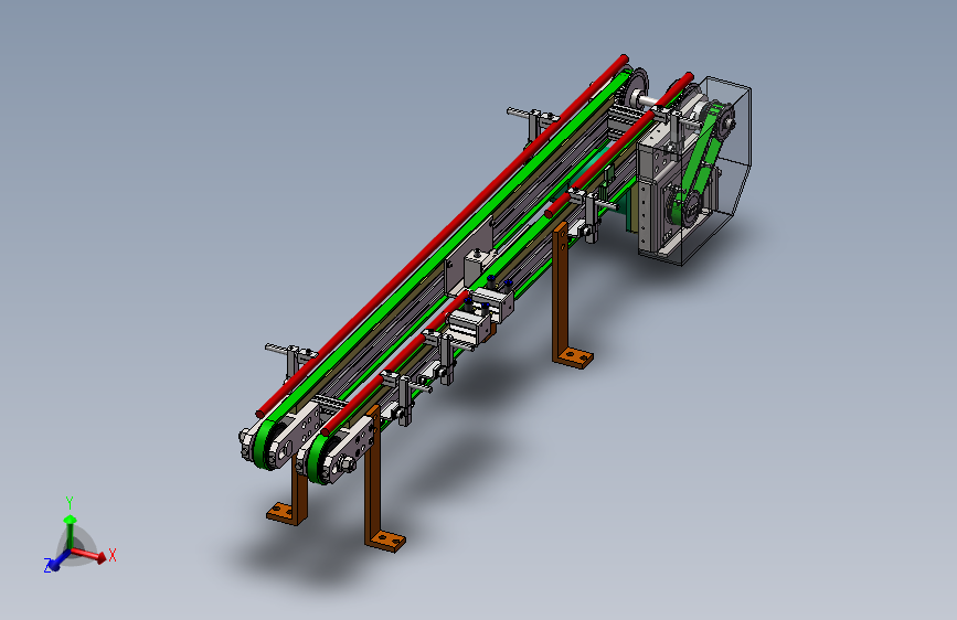 0.77米双皮带输送机构