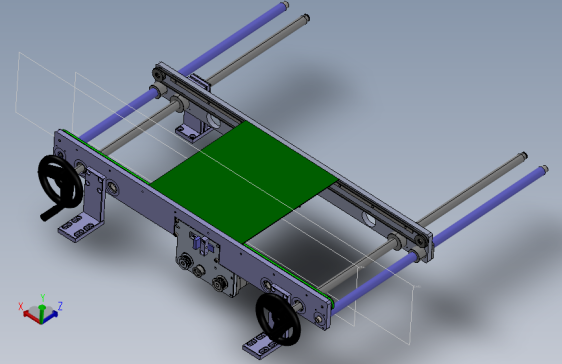 手动双轨道皮带输送机构