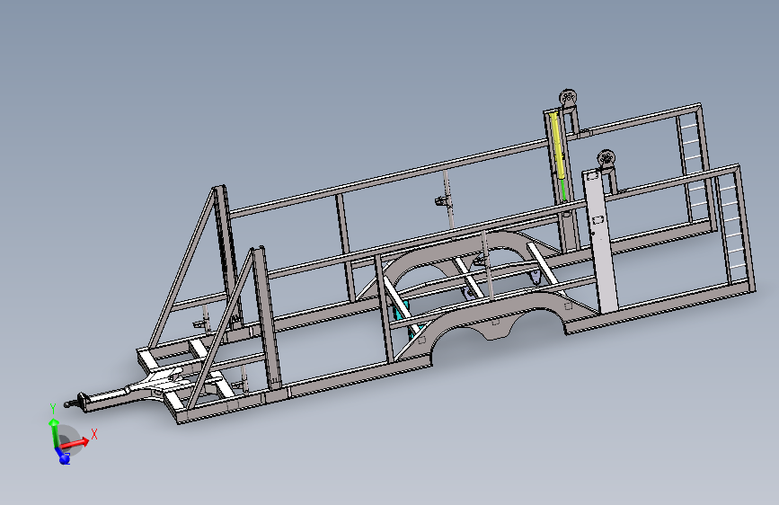 中置轴轿运车后挂框架总成 725024