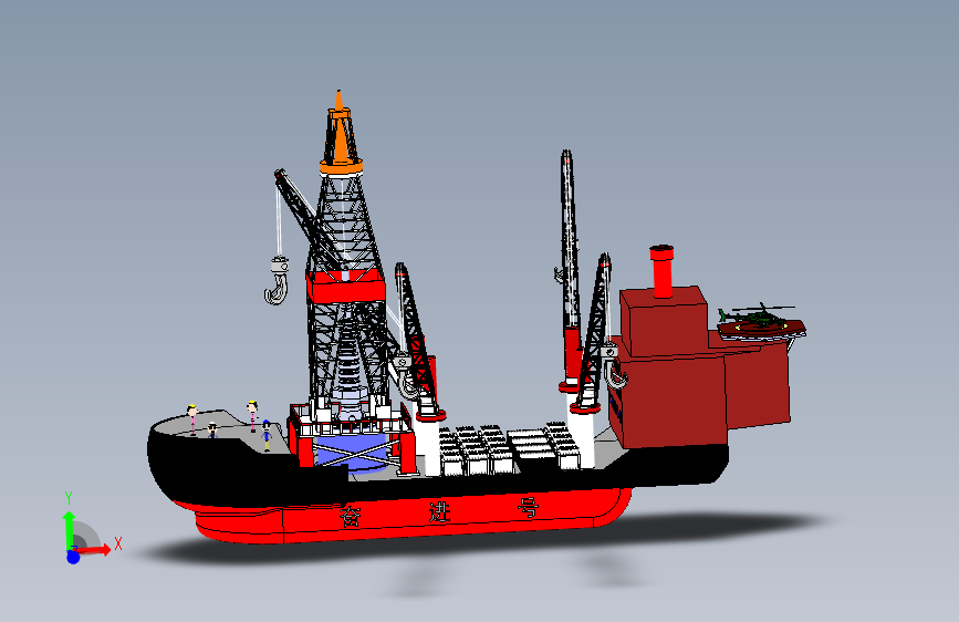 “奋进号”钻井船模型--497608--25