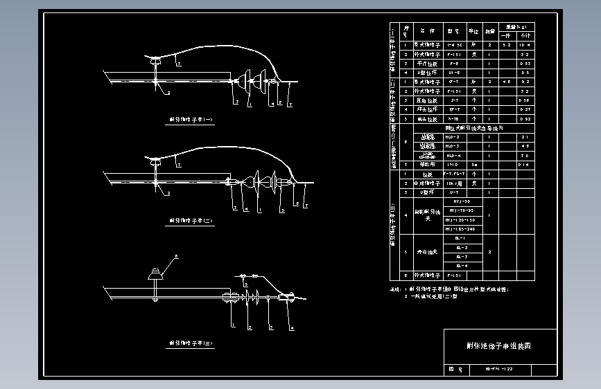 122 耐张绝缘子串组装图