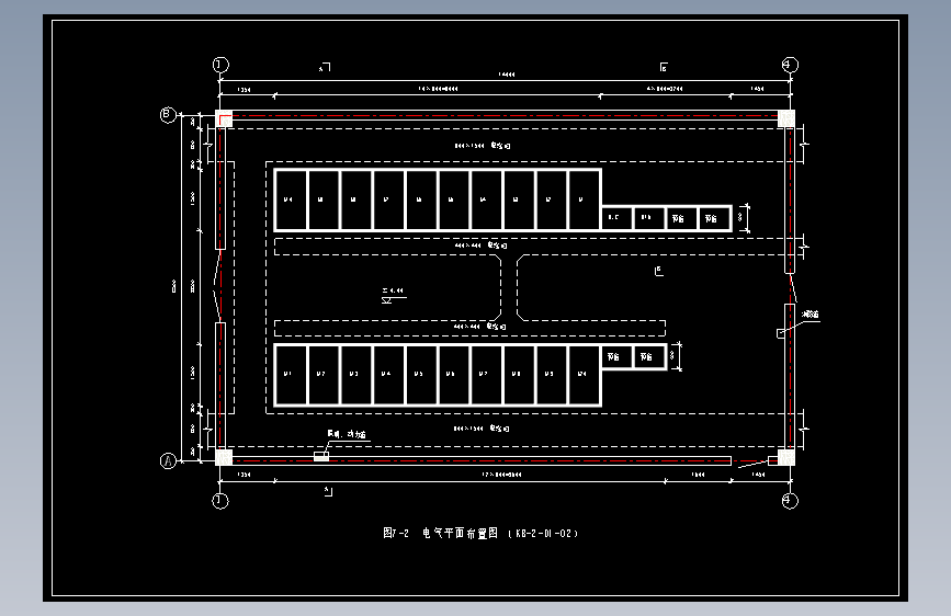 图7-2  电气平面布置图 （KB-2-D1-02）
