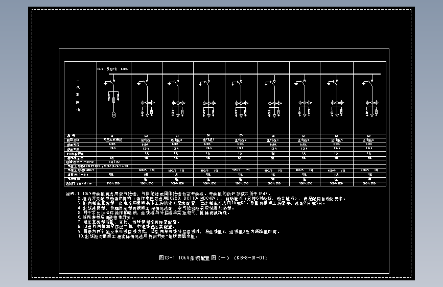 图13-1 10kV系统配置图（一）（KB-8-D1-01）