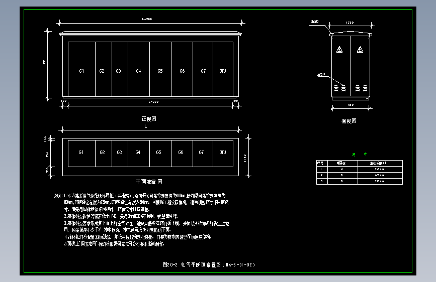 图20-2 电气平断面布置图（HA-3-D1-02）