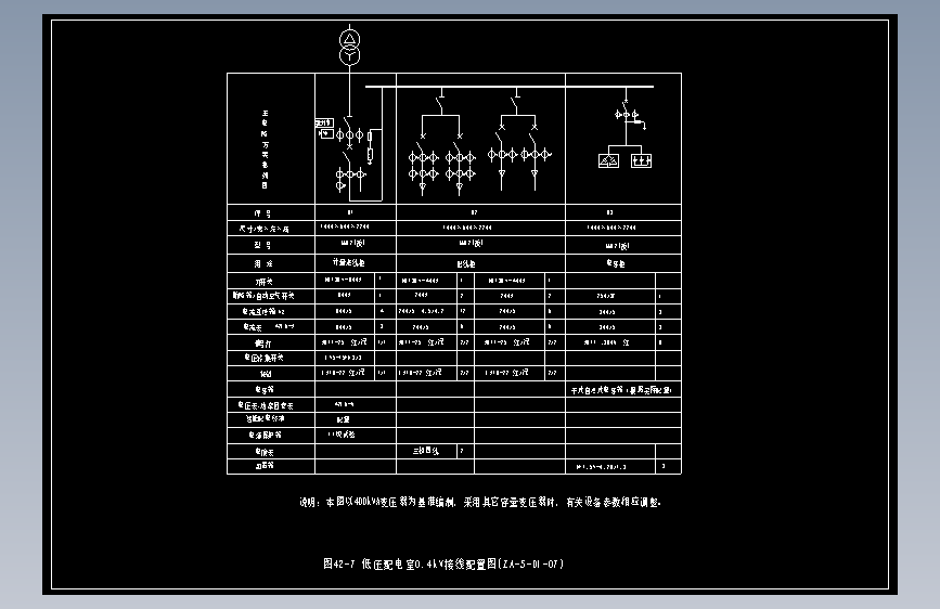 图42-7 低压配电室0.4kV接线配置图(ZA-5-D1-07)