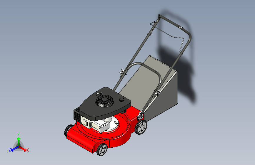 手推式割草机设计3维模型