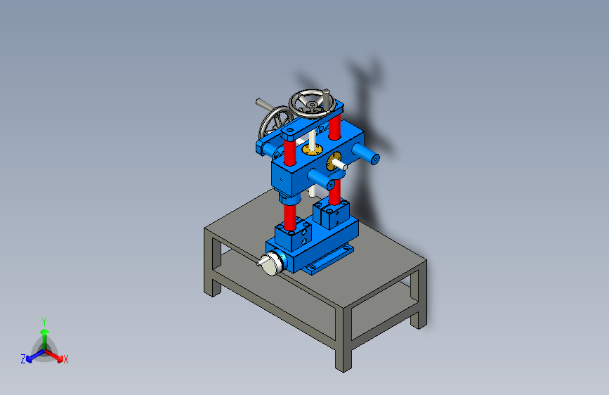 手摇机械折弯冲压机三维设计