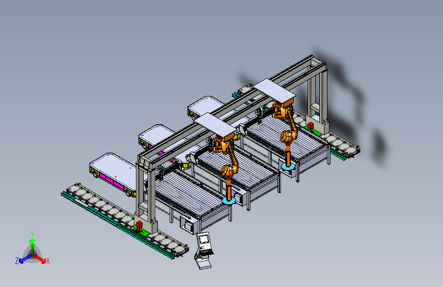 数控等离子切割机与门架式取料机械手组合