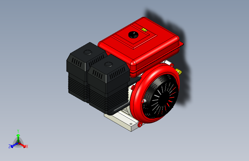 小型汽油发动机170F20模型