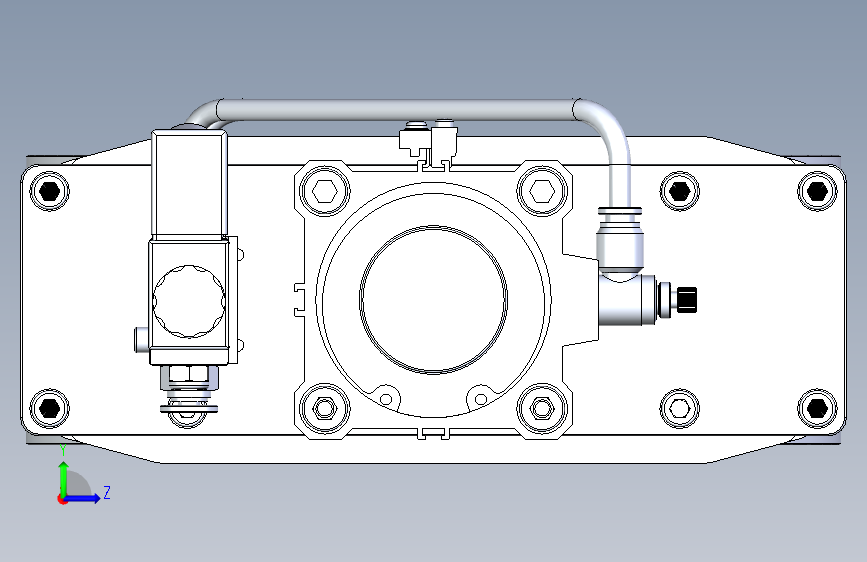 中科仪CCQ-150A.00气动插板阀三维模型 左侧视图