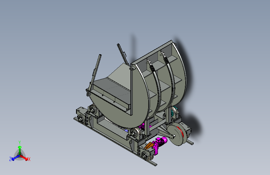 带转运车的卷材翻转机 20T