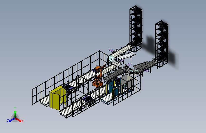 全自动码垛缠绕包装输送一体生产线