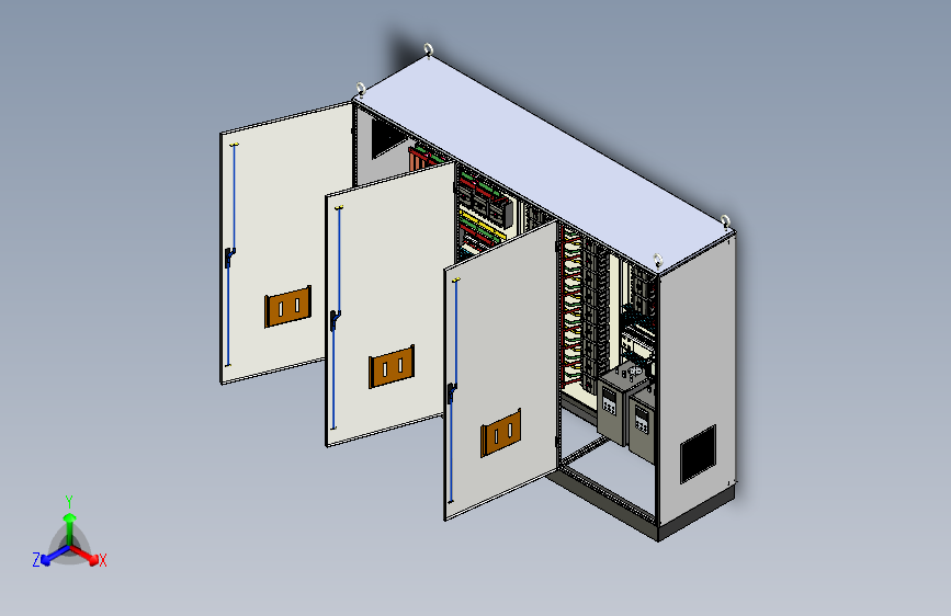 三柜组装630A电源plc软启动控制柜 55521