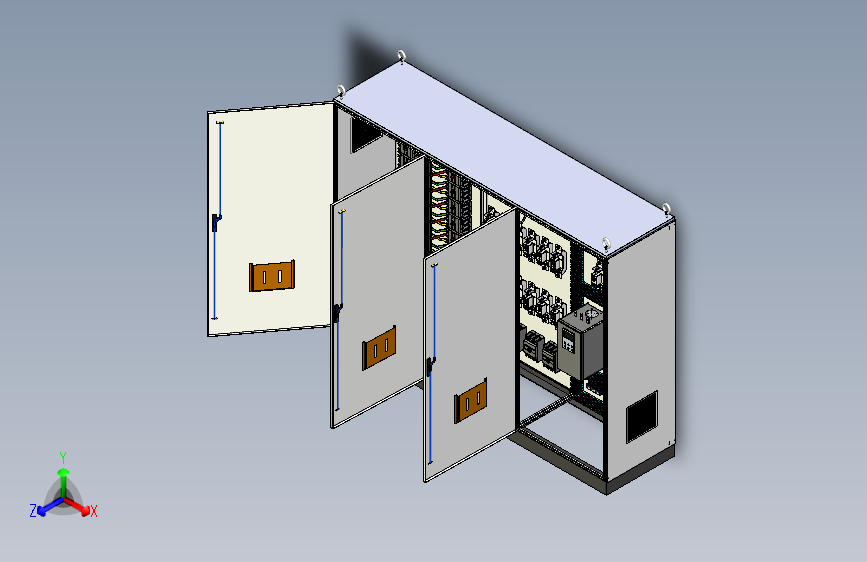 三柜组装630A竖装刀开关软启动旁路控制柜 55522