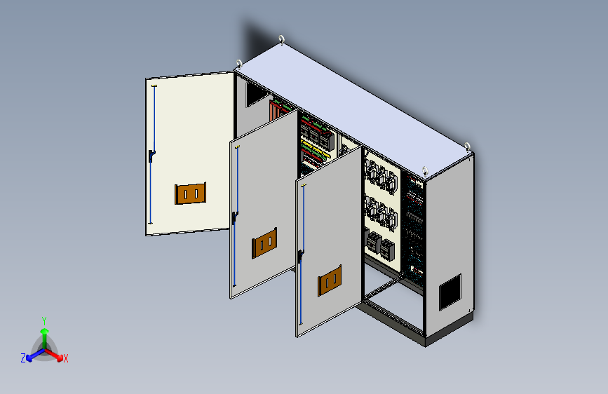 三柜组装630A正装刀开关plc延时控制柜 55789
