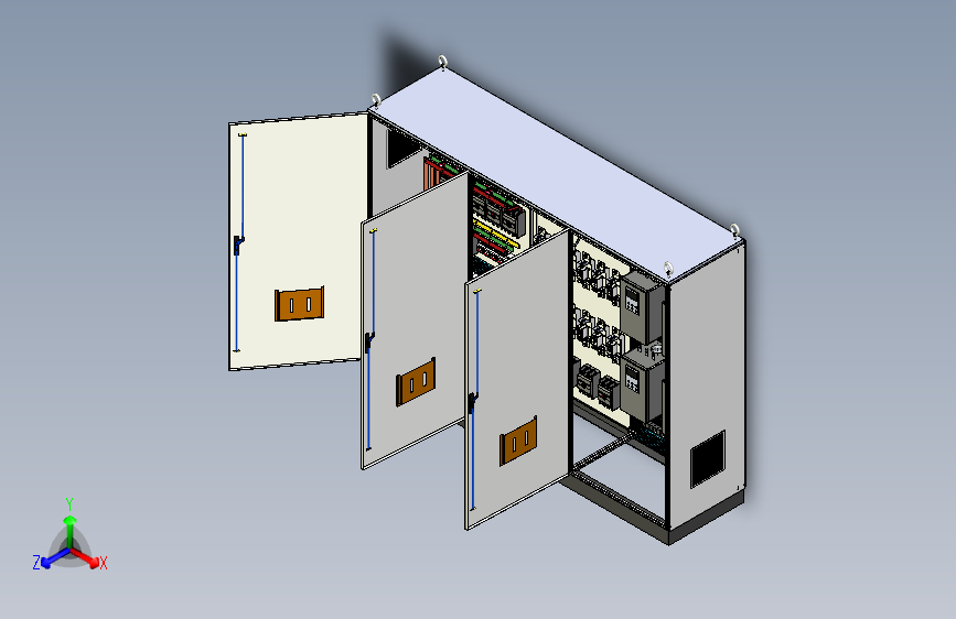 三柜组装630A正装刀开关软启动控制柜