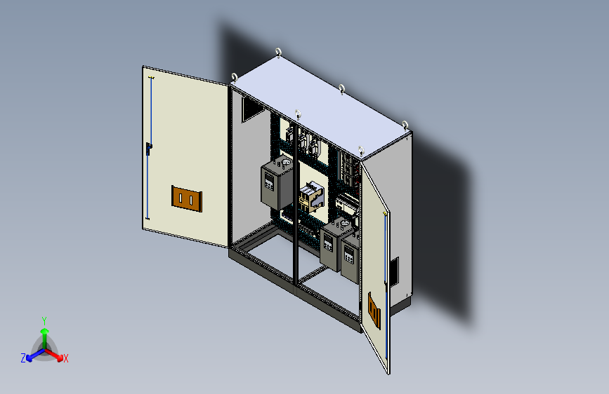双柜组装软启动旁路630A竖装plc控制柜 56401