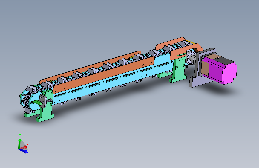 带载具的链条回流输送机构