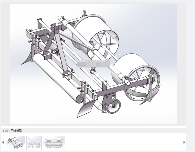 农业地膜覆盖机三维SW模型铺膜机