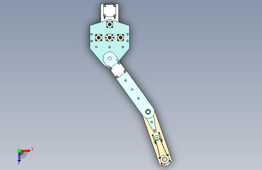 PCB 板精密钻孔机械臂 俯视图