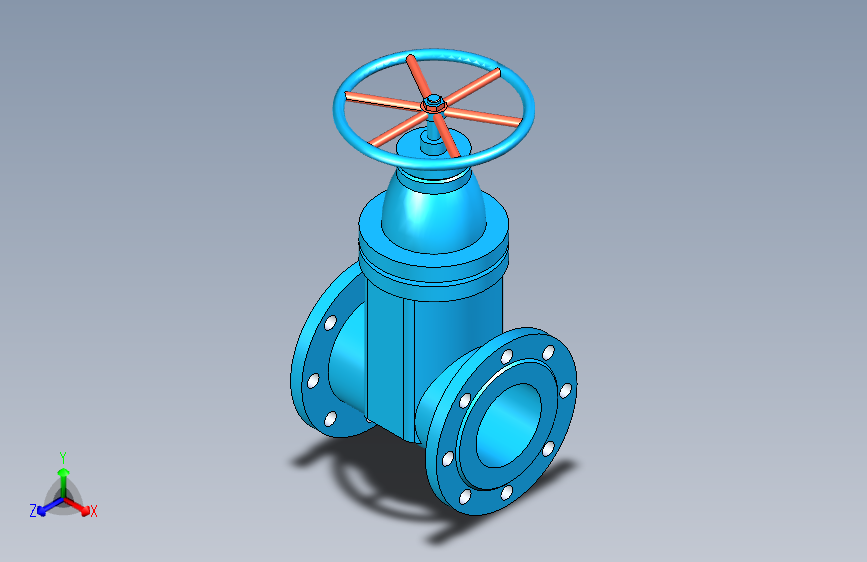 DN100橡胶密封暗杆闸阀