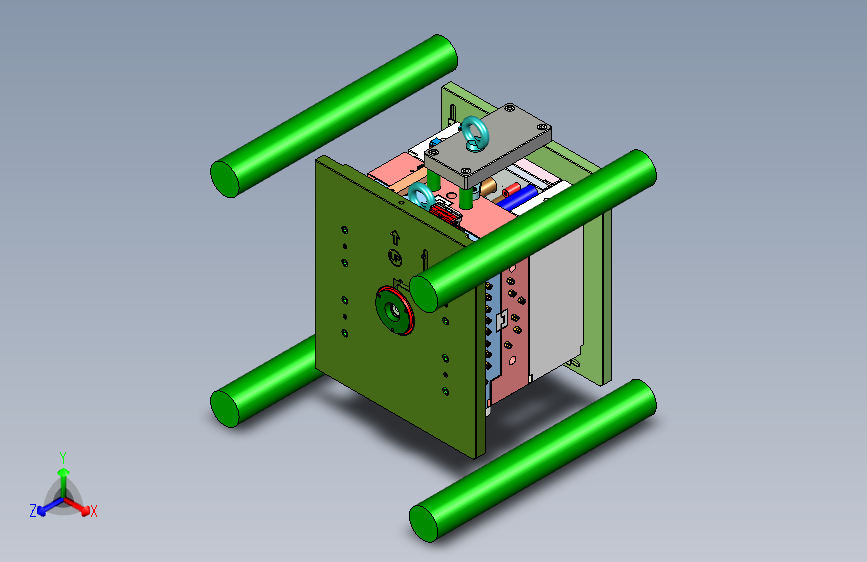 家用三轮车中控装饰盖板1+1塑胶模具