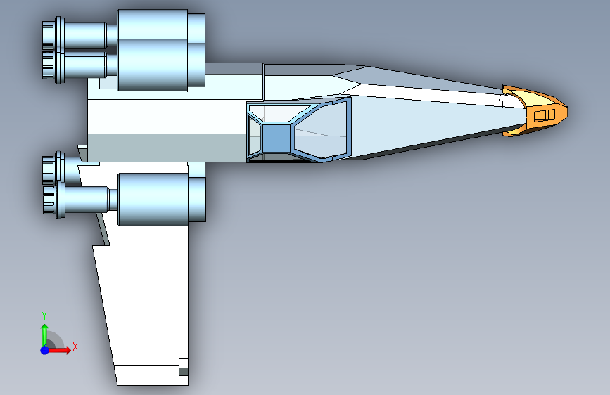 A2004204-星球大战“X翼星际战斗机”宇宙飞船 正面视图