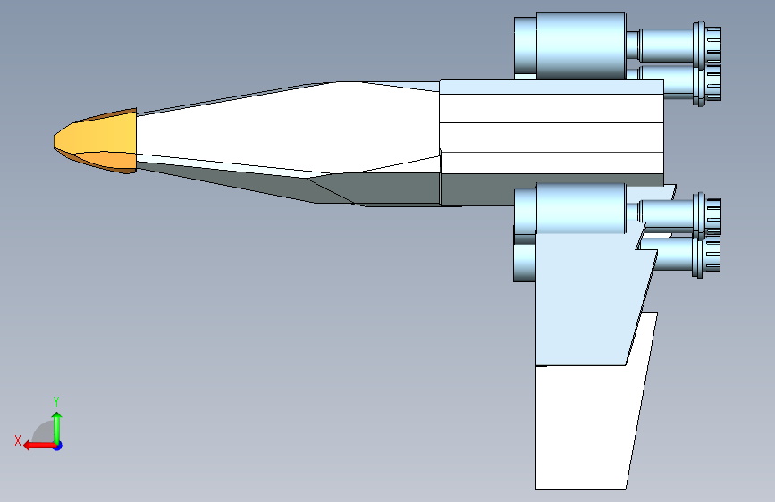 A2004204-星球大战“X翼星际战斗机”宇宙飞船 背面视图