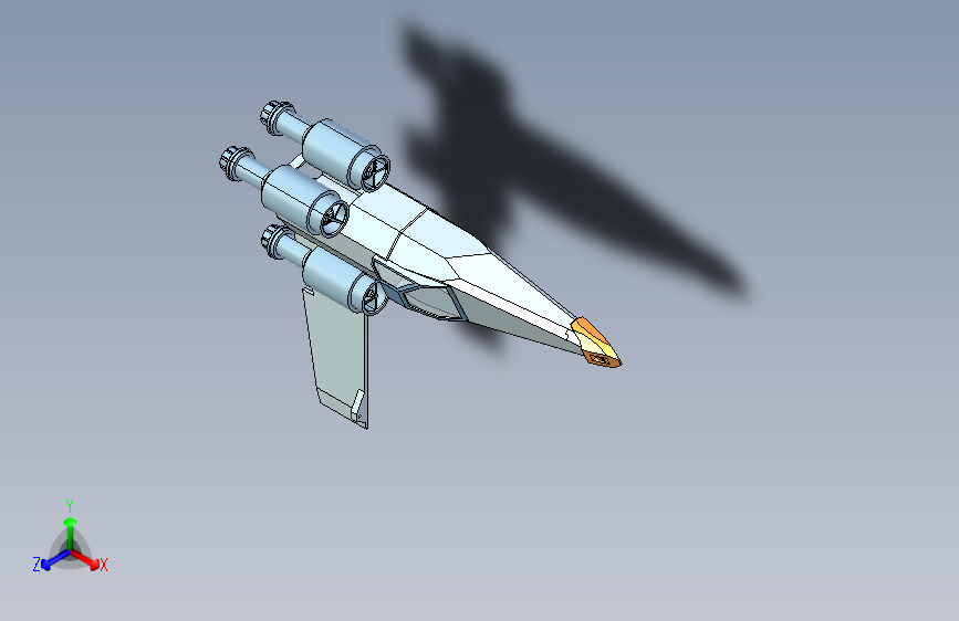 A2004204-星球大战“X翼星际战斗机”宇宙飞船 主视图