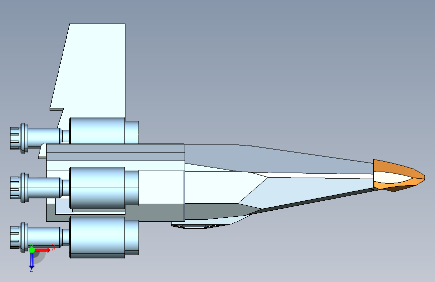 A2004204-星球大战“X翼星际战斗机”宇宙飞船 俯视图