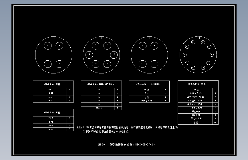 图10-11 航空插接线定义图（HB-2-D2-07-A）