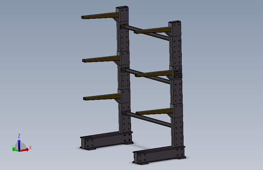货架、三层两列悬臂货架