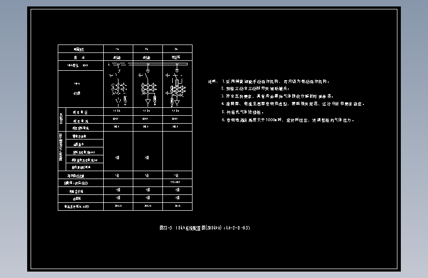 图23-5  10kV系统配置图(500kVA)（XA-2-D1-05）