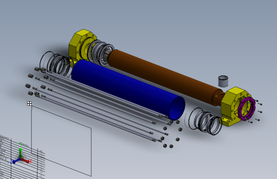A0002765-拉杆式液压缸 280x220x1400 毫米