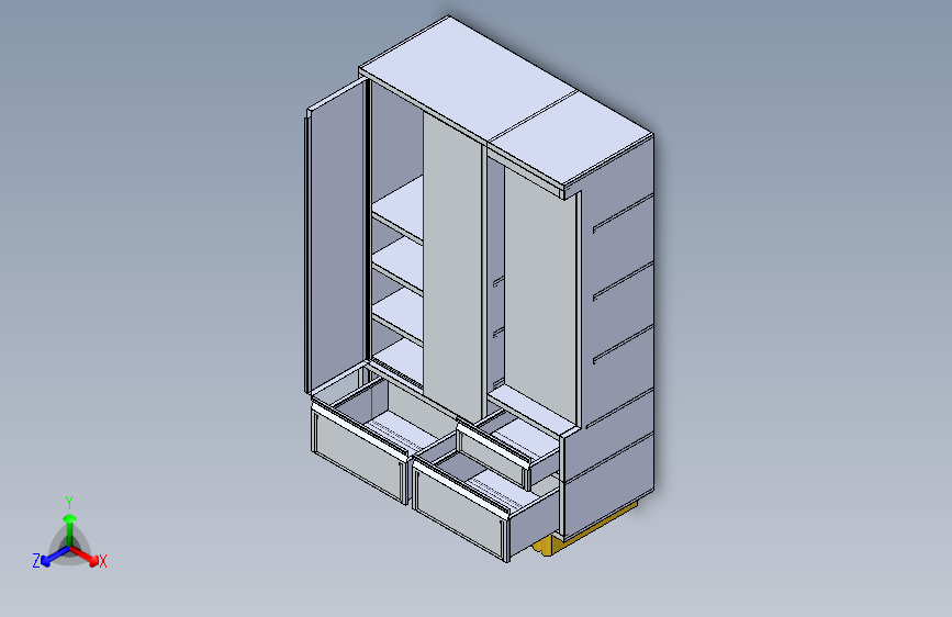 B2004282-薄板金属三门衣柜