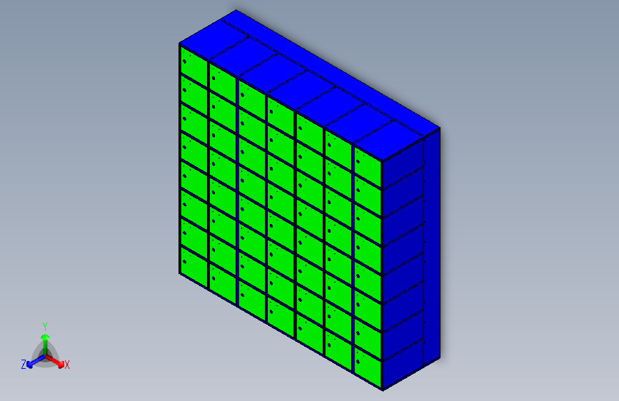 B2004413-带56个门的薄钢板柜